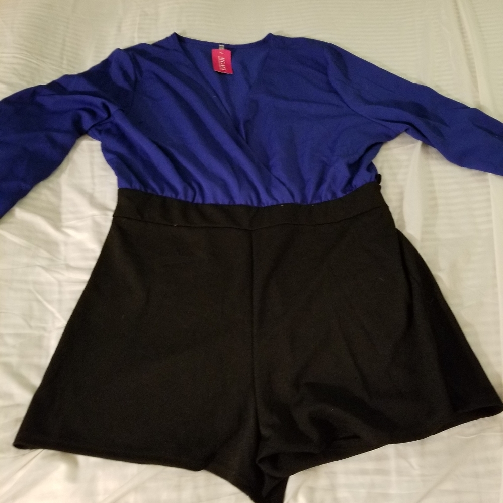 Dressy long sleeve shorts romper